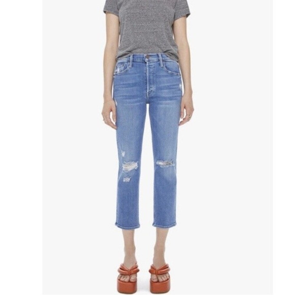 Mother Play Like a Pirate Tomcat Distressed Straight Leg Jeans - 25